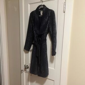 Yumi Navy Textured Coat